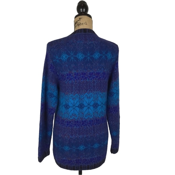 Leo Peressi Alpaca Wool Blue Buttoned Cardigan - Picture 4 of 6